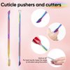 NSYRT 4Pcs Double Ended Cuticle Pusher and Nail Polish Scraper Professional Stainless Steel Double Ended Nail and Cuticle Care Tool