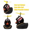 wonuu Rubber Duck Car Decorations Black Duck Car Dashboard Ornaments with Propeller Helmet
