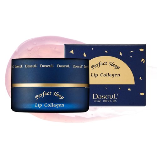 DaseuL’ Perfect Sleep Lip Collagen 0.52fl.oz/15ml, Hydrolyzed Collagen+Rice Protein, Willow Bark Extract & Peptide to Nourish, Moisturize & Exfoliate the lips, Sleep-Beauty, Korean Overnight Lip Mask