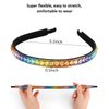 Wecoe Rhinestone Headband Women Colorful Rainbow Pride Headband Women Non Slip Fashion Bling Sparkly Diamond Headband Hair Band Birthday Holiday Hair Accessories For Women Girls Holiday Gifts