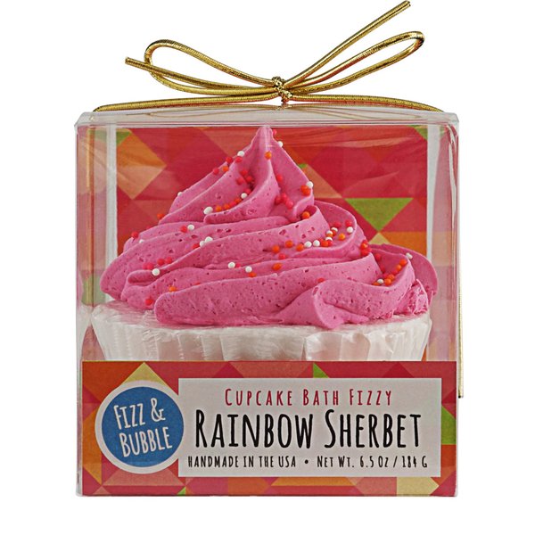 Fizz & Bubble Bath Fizzy Bomb Cupcake Rainbow Sherbet 6.5 Ounce