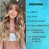 Blonde Wig with Bangs Long Wavy Ombre Blonde Wigs for Women 26Inch Synthetic Natural Looking Hair Replacement Wig for Daily Party Use Cosplay Costume Halloween Wig