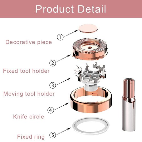 Facial Hair Remover Replacement Heads, for Flawless Women Lip Soft Touch, Chin, and Cheeks Cleaning as Seen on TV 18K Gold-Plated Rose Gold 4 Count