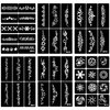 Temporary Tattoo Stencils Kit for Girls and Women - 6 Sheets, A4 Size, Thorn and Totem Patterns Henna Stencil - Glitter Henna Face and Body Paint Stencils