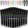 Stamp Nail Polish Gels, 12 Colors Stamping Gels Black White Glitter Green/Silver/Golden for Nail Stamp Plate Stamper