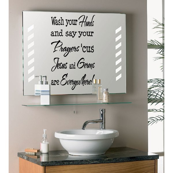 BestPricedDecals WASH Your Hands and SAY Your Prayers ~ Wall Decal, 13" X 22"