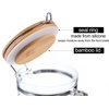 KKC Clear Borosilicate Glass Food Storage Jar Canister Container with Airtight Locking Clamp Bamboo Lid,Coffee Bean,Loose Tea,Nut Container,Sealed Jar Hinged Lid for 16oz Coffee Bean,40 Fluid-oz