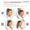 Lacerhair Hair Extensions Real Human Hair Ponytail with Magic Paste One Piece Black Wrap Around Ponytail Extension 18 Inch 80 Grams Hair Pieces for Women
