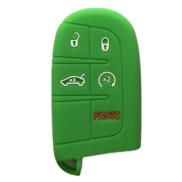 Green Key Case Cover Jacket Silicone Rubber Fob Keyless Remote Holder Skin fit for JEEP FIAT DODGE Smart Remote Key Case