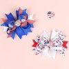 2PCS Patriotic Hair Bows Clips 4th of July Star Hair Clips with Heart Grosgrain Ribbon Bowknot Boutique Alligator Hairpin Independence Day Headwear Accessories for Kids Girls Women(Style C)