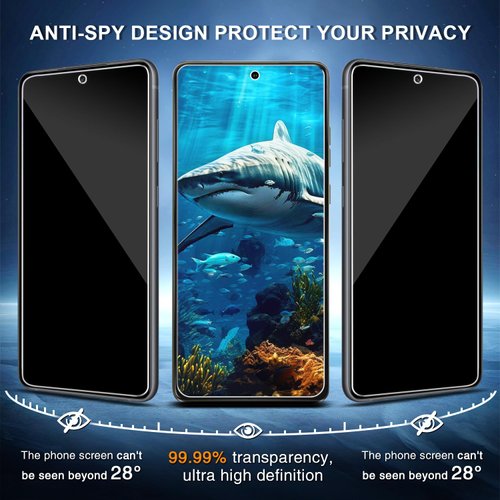 GDRCTech [3-Pack Privacy Screen Protector for Motorola Moto G Power 5G 2024 Tempered Glass, Bubble Free, Easy to Install, 9H Hardness