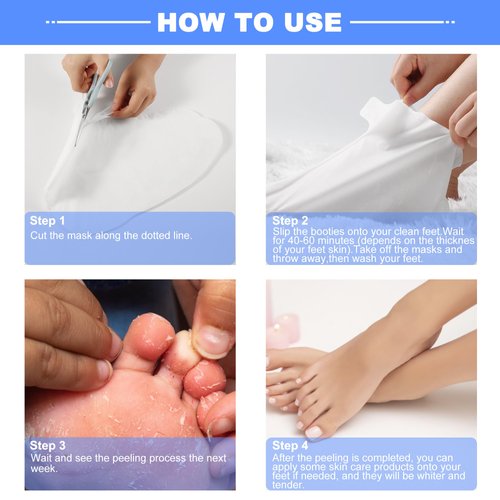 5 Packs Foot Peel Mask Exfoliating Callus Peel Natural Exfoliator Foot Mask for Dry Cracked Feet for Men and Women Feet Peeling Mask