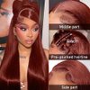 Jiumido Reddish Brown Lace Front Wigs Human Hair 13x4 HD Straight Lace Front Wigs 180% Density Copper Red Lace Front Wig Auburn Brown Human Hair Pre Plucked (26 Inch)