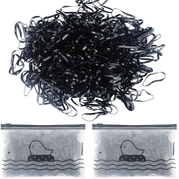 ArtCute 2000 Pcs Black Small Elastic Hair Rubber Bands Baby Hair Ties Mini Soft Elastic Band for Toddler Kids Girls Hair Braids Hair