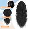 Rosooi 20 inch Long Black Claw Clip Ponytail Extension for Women Fake Ponytail for Daily Wear Soft Wavy Curly Clip in Hair Extensions (Black)
