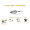 Cast Aluminum Utility Scoop, 5-Ounce - Round Bottom, Small ice scoop For Multi-Purpose Use, With Finger Groove Handle (Hand Wash Only) 5 oz.