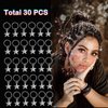 Flosius 30PCS Silver Star Hair Clips Braid Jewelry Hair Charm Five-pointed Stars Pendant Dreadlock Jewelry for Hair Clips Accessories (C)
