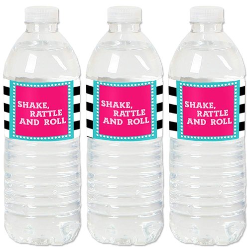 50's Sock Hop - 1950s Rock N Roll Party Water Bottle Sticker Labels - Set of 20