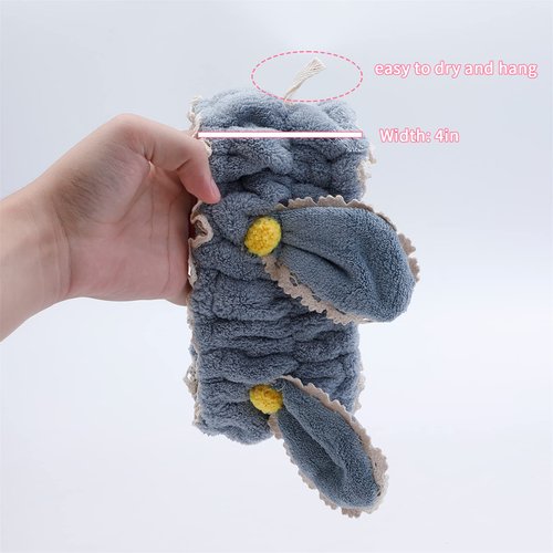 Hofar Face Wash Headband Hairband with Rabbit Bunny Ears and Lace Coral Fleece Cartoon Cute Creative Hair Accessories