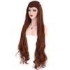 BERON 40'' Long Wavy Wig Cosplay Costume Party Halloween Wig with Braid Wig Cap Included Updated Adjustable Cap Size (Brown)