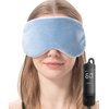 Aroma Season Heated Eye Mask, Warm Eye Compress for Dry Eyes, Moist Heat Therapy for Blepharitis, Dark Circle, Chalazion, Puffy Eyes (Blue)