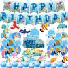 Under the Sea Party Decorations, Sea World Birthday Party Supplies Decorations, Sea World Party Supplies Includes Happy Birthday Banner, Cake Topper, Cupcake Toppers, Latex Balloons