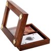 IBLAY Handmade Wooden Playing Card Holder Box -See Through Playing Cards Case