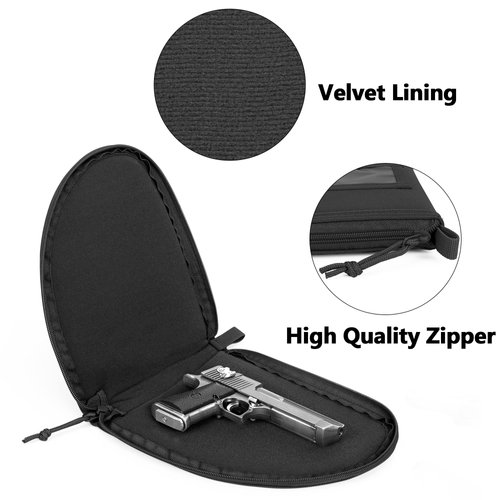 DSLEAF 2-Pack Handgun Case, Soft Pistol Rug with Thick Velvet Lining for Hunting Shooting Range Sports