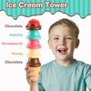 39pcs Ice Cream Toys for Kids, Ice Cream Counter Cupcake Playset for Toddler Kids Scoop Dessert Kitchen Food with Menu & Fake Money & Coin Pretend Food Toys Interactive Playset for 3 4 5 6+ Years