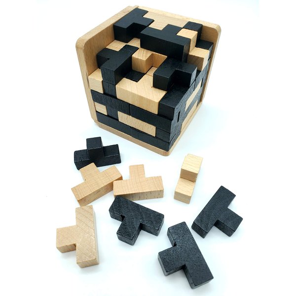 LMC Products Brain Teaser Puzzles for Adults - Brain Puzzles for Adults - Mind Puzzles for Adults - Cube Wood Puzzle Adult and Kids Favorite