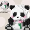 MJDDJA Mini Building Blocks- Sitting Panda with Flowers, Party Favors- Micro Blocks Panda Toy for Kids 6 7 8 9+, Mini Blocks Building Sets for Adults,Birthday for Boys and Girls(487PCS)