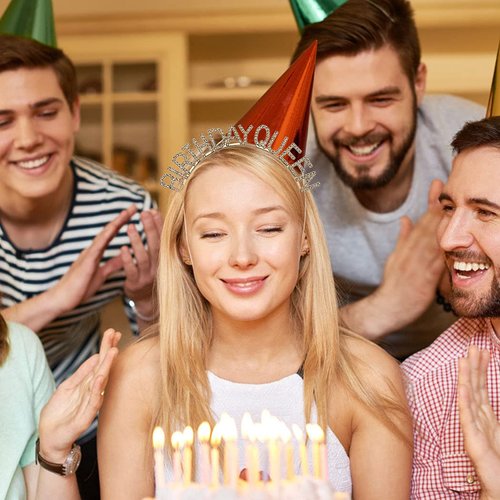 AOPRIE Birthday Queen Crown & Sash for Women Gold Birthday Tiara for Girls Birthday Queen Headband Princess Crown Rhinestone Happy Birthday Accessories