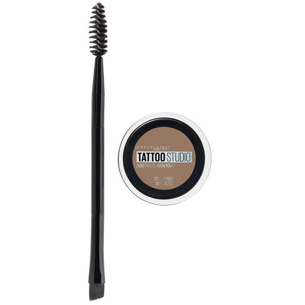 Maybelline New York Tattoostudio Brow Pomade Long Lasting, Buildable, Eyebrow Makeup, Light Blonde, 0.106 Ounce