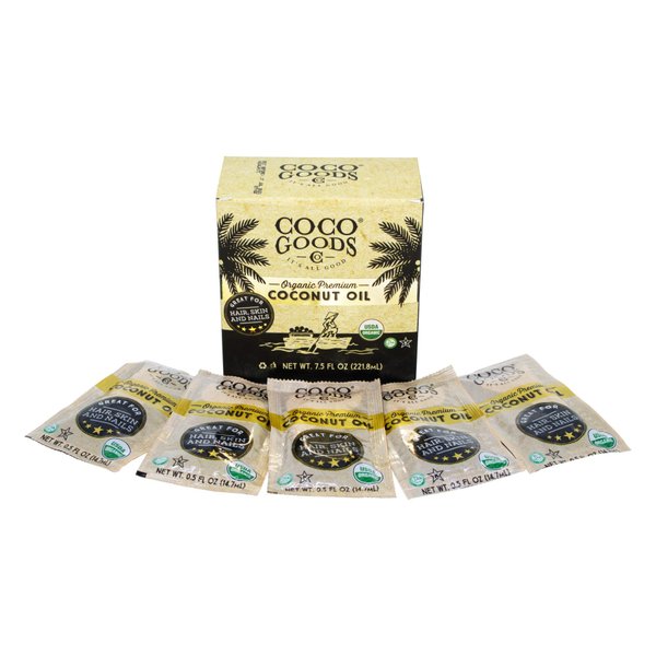CocoGoodsCo Vietnam Single-Origin Organic Premium Coconut Oil, Centrifuge Extracted - Great for Hair and Nails Care, Skin Moisturizer 7.5 fl. oz (Travel/Convenience Pack, 0.5 fl. oz x 15 count)