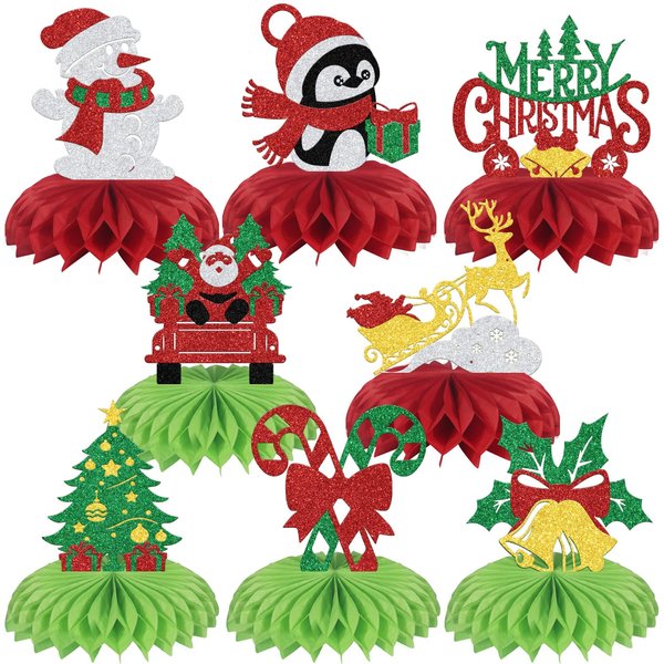 8 Pcs Christmas Table Decorations Christmas Table Centerpieces Christmas Party Decorations Centerpieces Christmas Party Decor Supplies