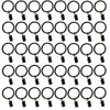 TEJATAN - 2 Inch - Set of 40 - Metal Curtain Rings with Clips and Eyelets - TEJATAN (Also Known as Rings with Curtain Clips/Curtain Clip Rings/Drapery Rings)