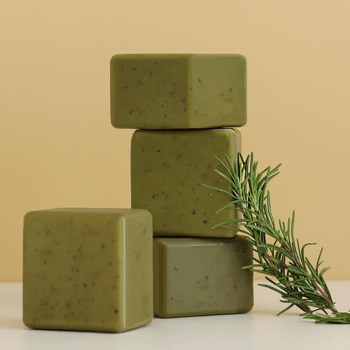 SIMPLUT Rosemary & Tea-Tree Scalp Purifying Shampoo Bar with Keratin, Panthenol, Biotin and Argan-Oil (5.2oz) | Vegan Hair Moisturizing Nourishing Soap Bar | Aromatherapy Care Deep Cleansing
