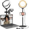 Computer Ring Light for Video Conference Lighting, Desktop Ring Lights with Stand for Laptop Zoom Light, Online Virtual Meeting, Video Call, Selfie Light for Phone Video Recording, Makeup, Live Stream