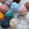 Knot Pillow Ball-Shaped Decorative Throw Pillows,Ivory 20cm Cute Couch Cushion Knotted Plush Pillow Suitable for Living Room Bed Decoration Handmade Braided Throw Pillows