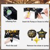 New Years Eve Party Supplies 2025, Happy New Year Decorations 2025 Kit, Gold and Black Balloons Supplies with 2025 Foil Balloons Happy New Year Banner Gold Fringe Curtains Backdrop for NYE Decorations