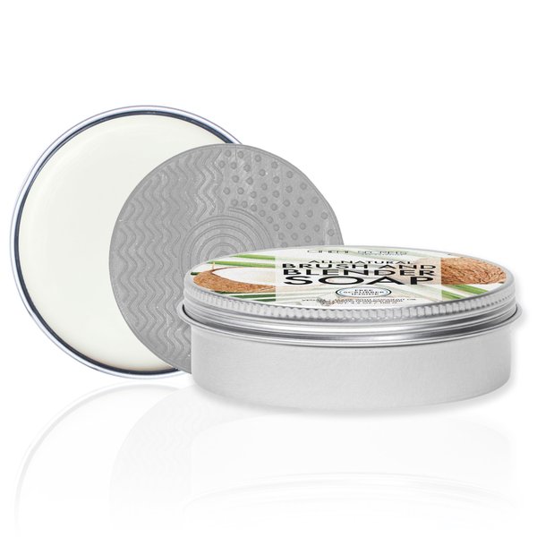 Cinema Secrets All Natural coconut oil based Vegan Brush & Blender Sponge Soap, Scrubber included, 3.5 oz