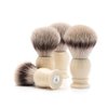 MÜHLE Classic Small Faux Ivory Silvertip Fiber Shaving Brush - Synthetic Luxury Shave Brush for Men, Rich Lather