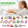 Zayvor Groovy 70s Temporary Tattoos Individually Bulk,Flower Power Daisy Floral Groovy Birthday Party,Good Vibes Rainbow Favors Goodie Bag Halloween Makeup Costume