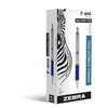 Zebra Pen F-402 Retractable Ballpoint Pen, Stainless Steel Barrel, Fine Point, 0.7mm, Blue Ink, 12-Pack