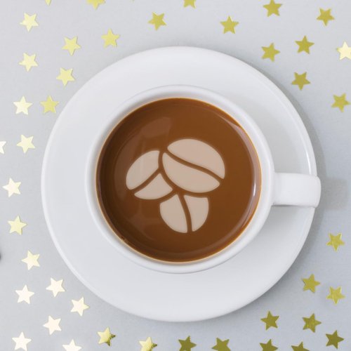 SHOWERORO 4pcs Stainless Steel Coffee Stencils for Latte Art Easy to Clean Cappuccino Templates for for Home Professional Use