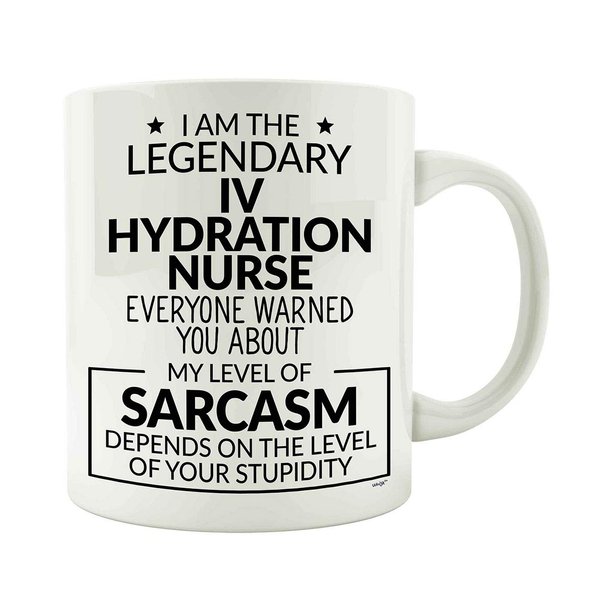 Whizk IV Hydration Nurse Mug Gifts - Funny Coffee Tea Cup Intravenous Hydration Christmas Birthday Gag Women Men - My Level of Sarcasm Depends on Your Stupidity MSA1114
