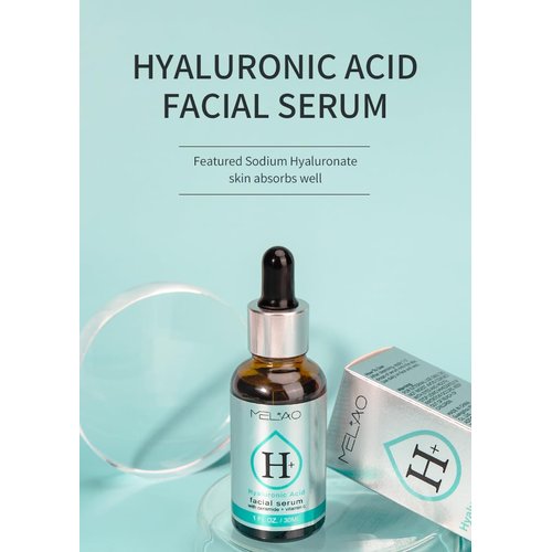 Hyaluronic Acid Serum for Face with Vitamin C, Ceramide - Smoothing, Firming and Moisturizing, Face Hydrating Serum for Dry and Sensitive Skin, Dermatologist-Tested - 1 Fl Oz