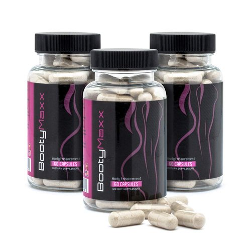 Booty Maxx Pills, Supplements for Women and Men, Target Your Curves, Butt Formula with Ingredients, The Original Booty Brand.