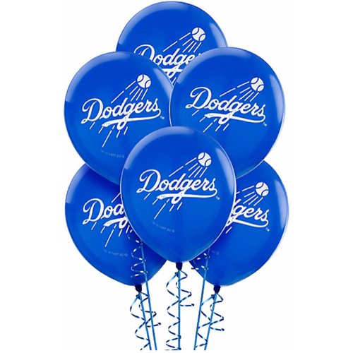Los Angeles Dodgers MLB Printed Latex Balloons - 12" (Pack Of 6) - Perfect For Game Day Parties & Celebrations