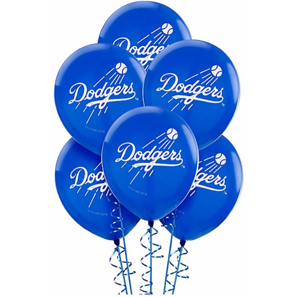 Los Angeles Dodgers MLB Printed Latex Balloons - 12" (Pack Of 6) - Perfect For Game Day Parties & Celebrations